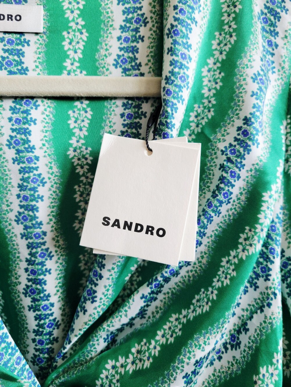 SANDRO Agnetta Floral Print Maxi Dress in Green - Picture 10 of 13